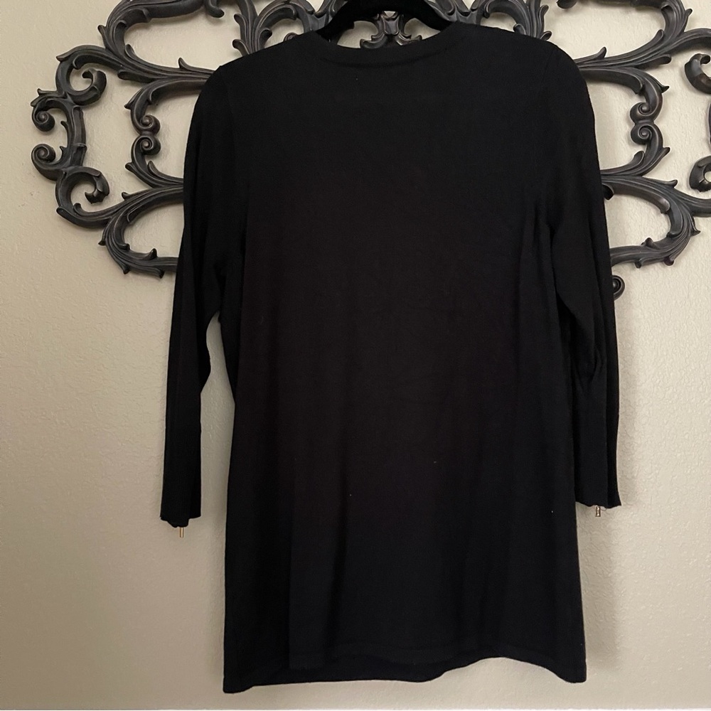 CALVIN KLEIN Sweater Top V-Neck 3/4 Length Sleeve Size Large - Picture 6 of 15